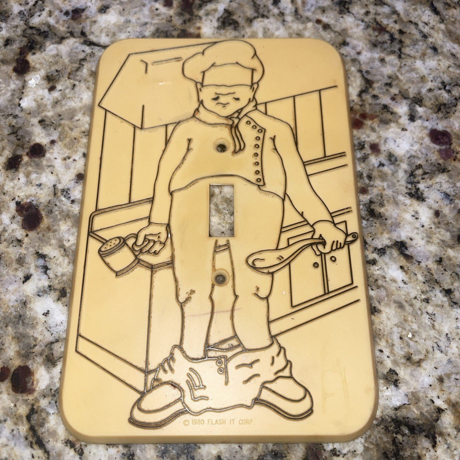 Vintage 1980 Flash It Light Switch Cover Plate Nude Flasher Chef Novelty Miami