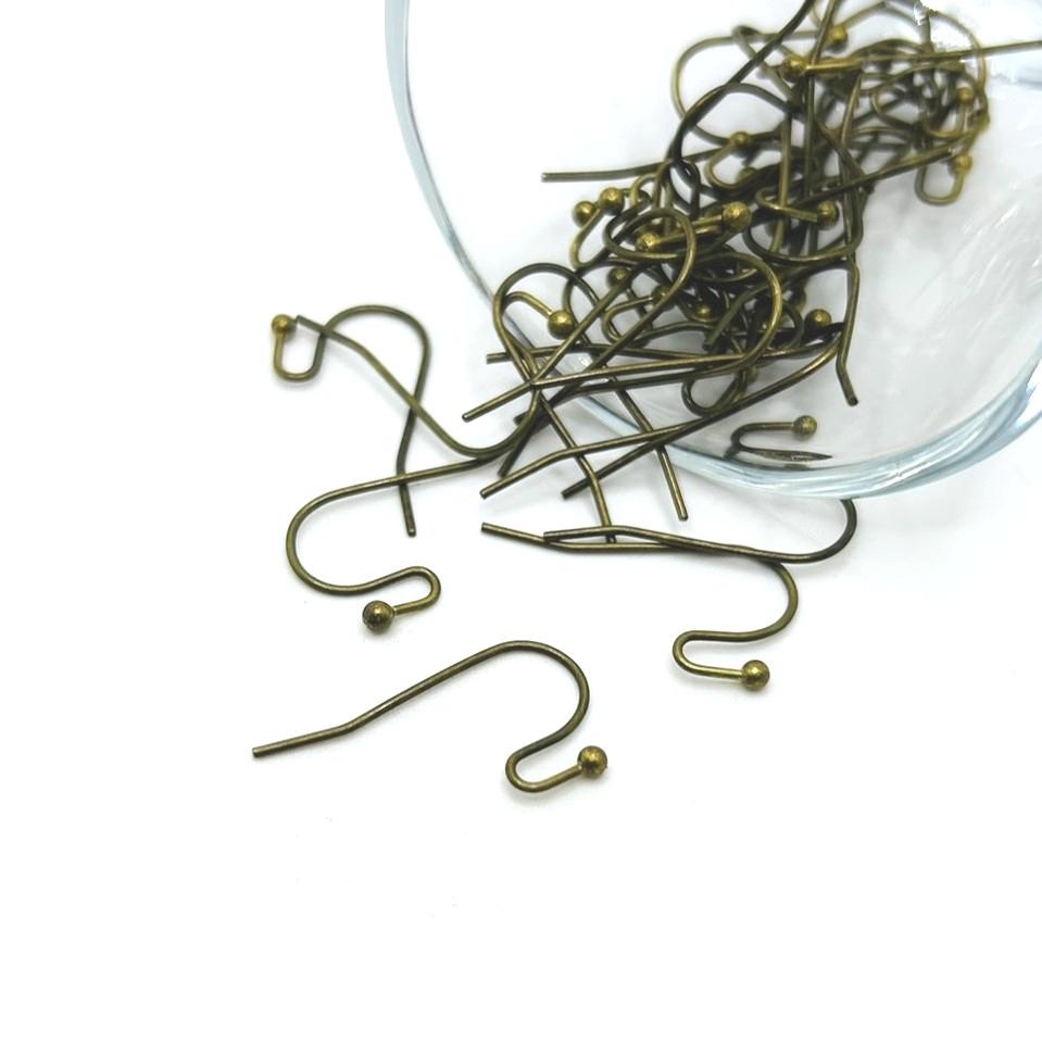 Bronze Shepherd Fish Hook Earring Wires, 21x12mm - US Selle