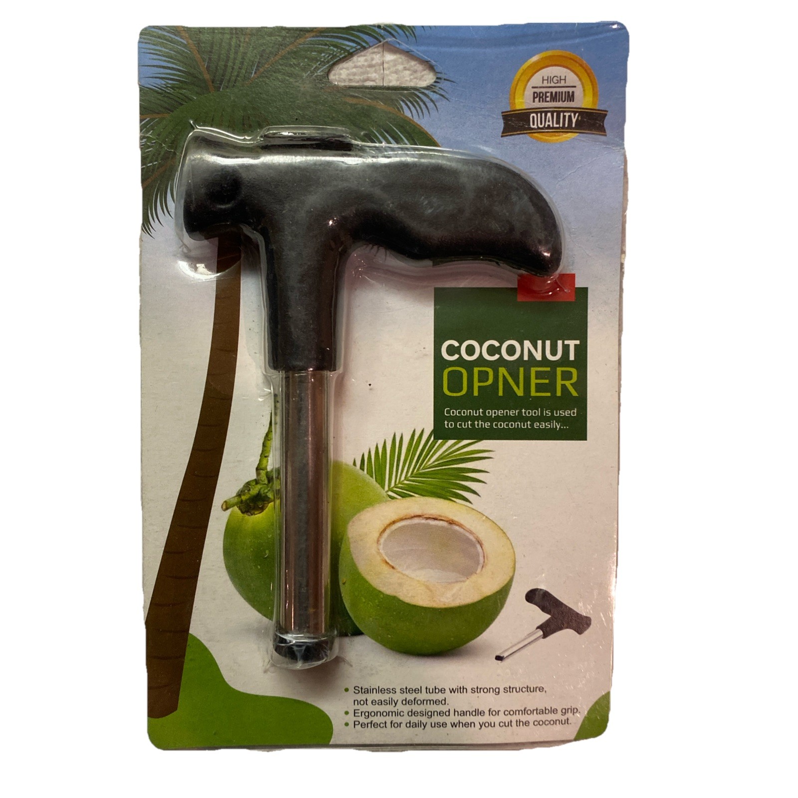 Coconut Opener Stainless Steel Drill Cutter with Cleaner stick - Coconut Tool