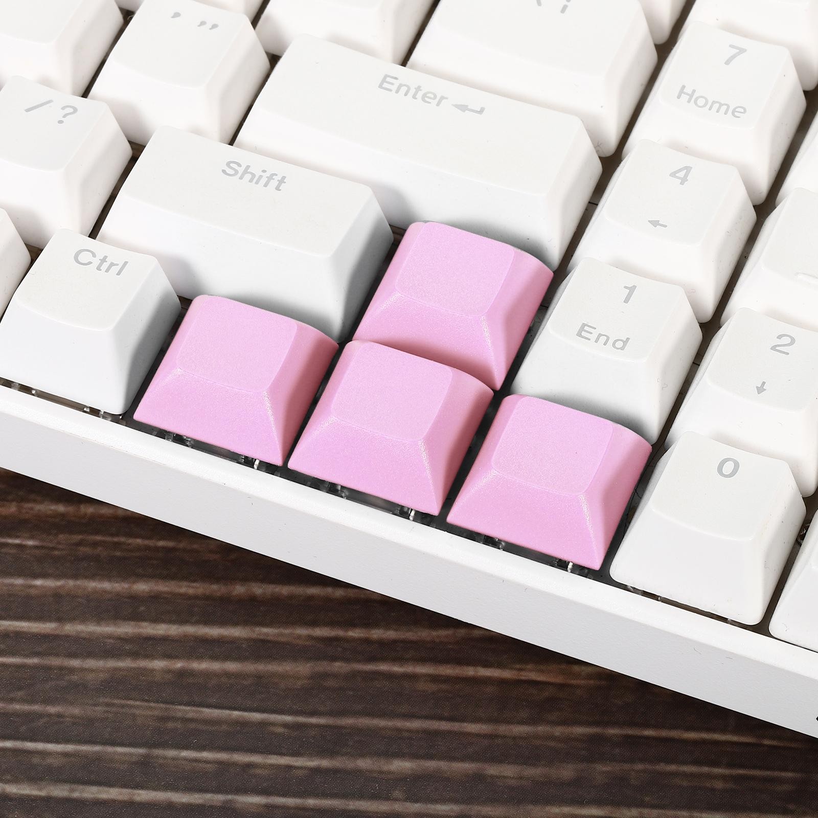 1U Blank Keycaps, 5 Pack MX Keyboard Replacement Universal PBT Mechanical, Pink