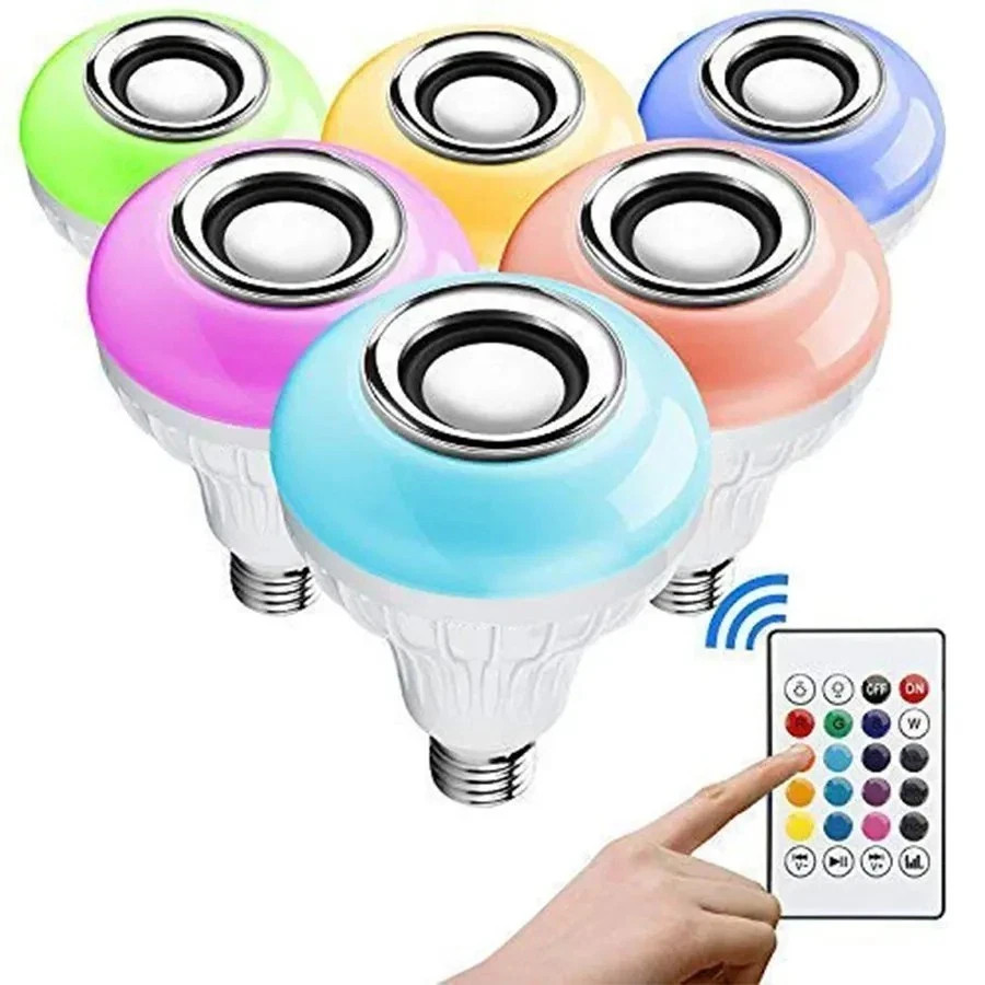 Bluetooth Smart RGB Light Bulb with Speaker Remote control 12W E27 Free shipping