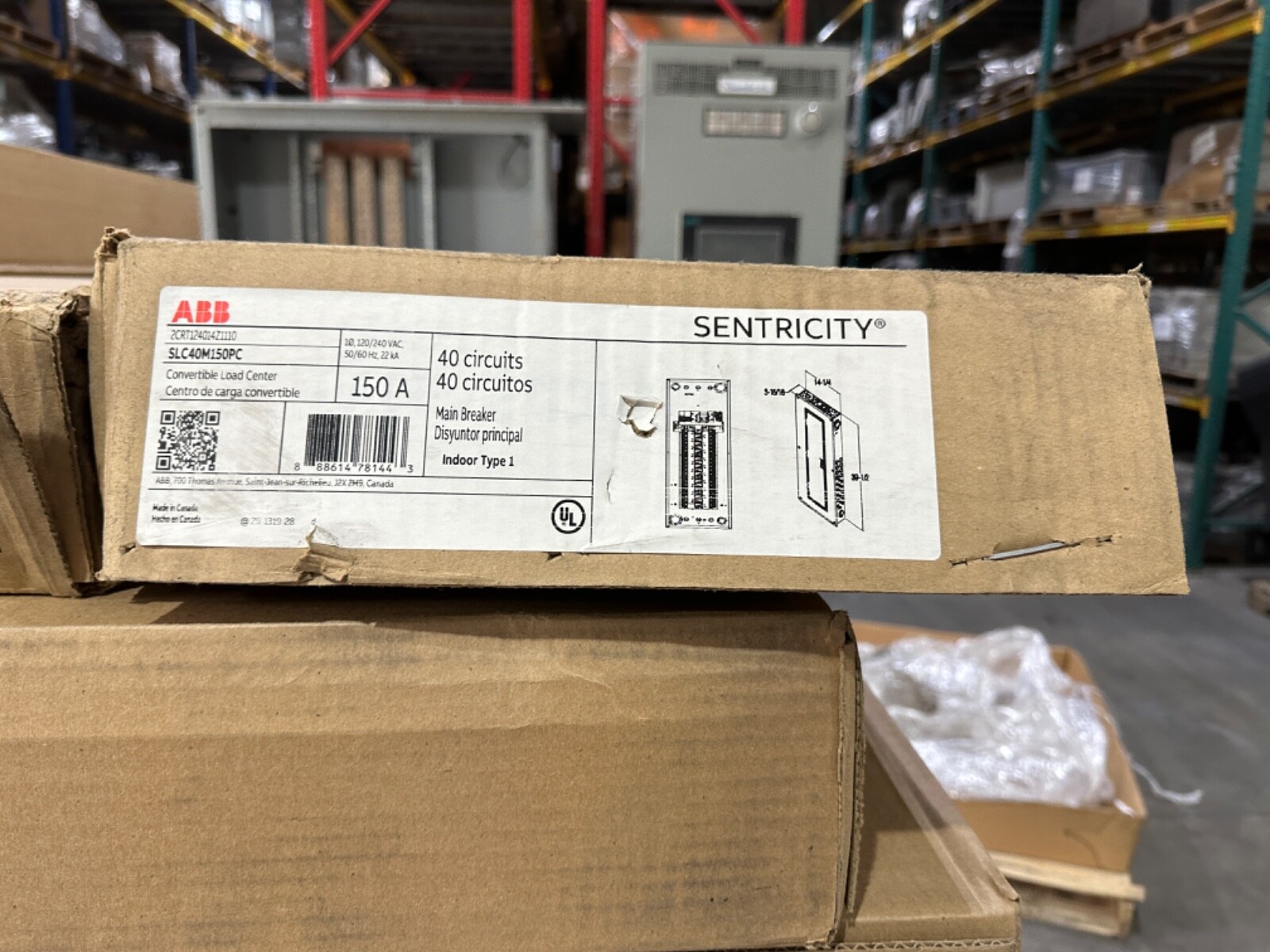GE 150 AMP MAIN BREAKER 40 SPACE 240V/120V PANELBOARD PANEL LOAD CENTER abb