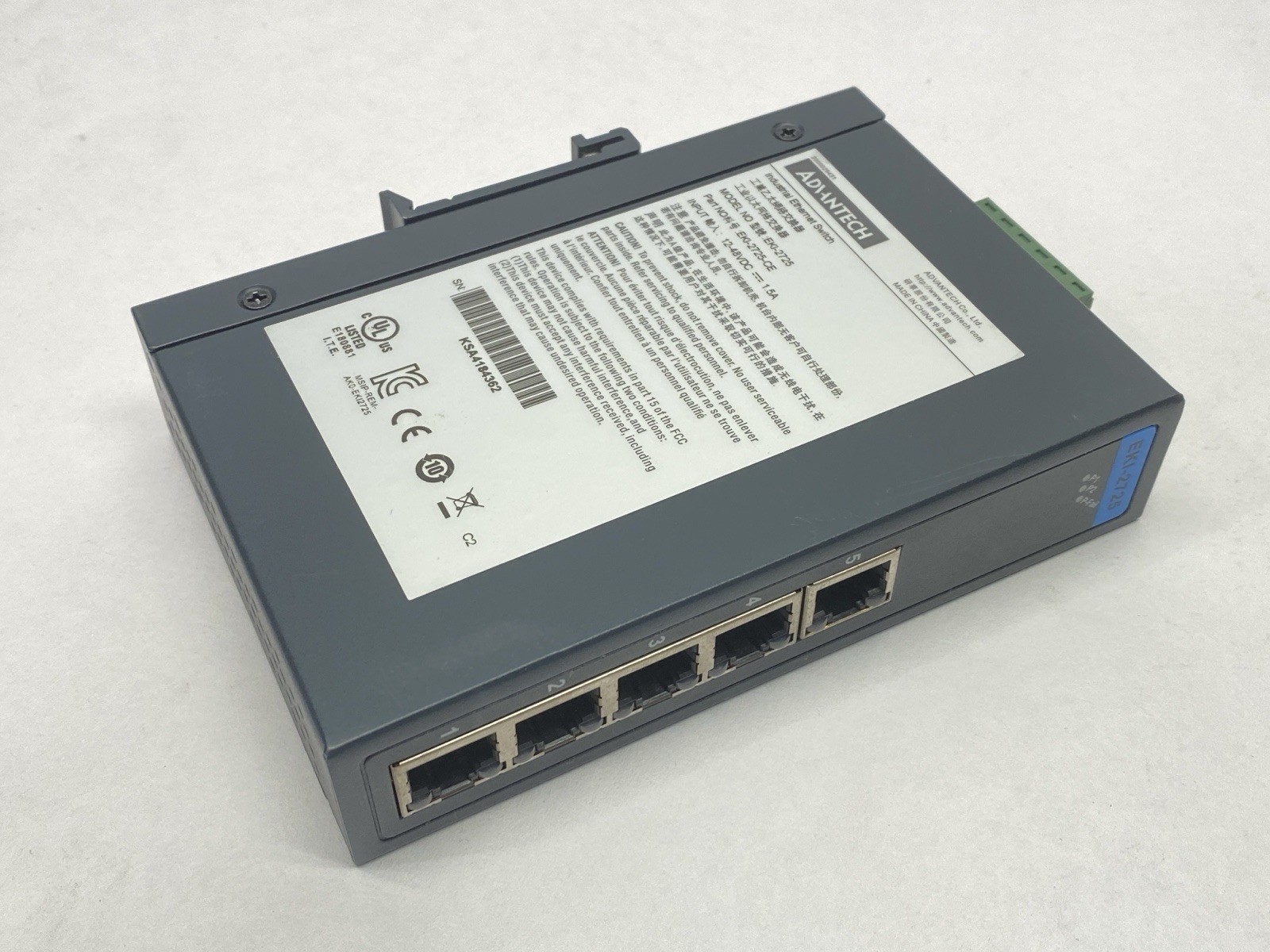 Advantech EKI-2725-CE Industrial Ethernet Switch 5-Port 1.5A 12-48VDC EKI-2725