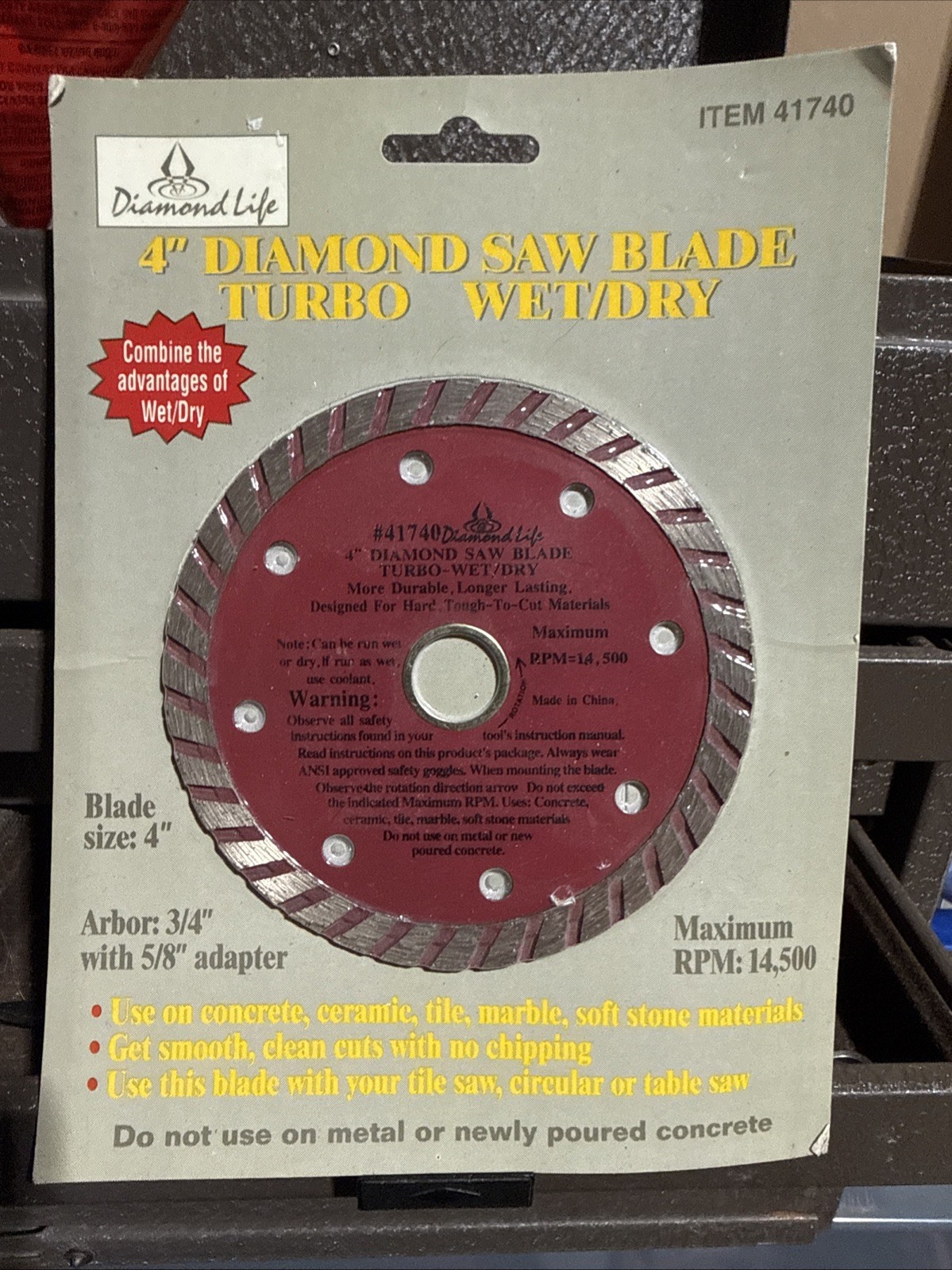 4" Diamond Saw Blade Turbo Wet / Dry