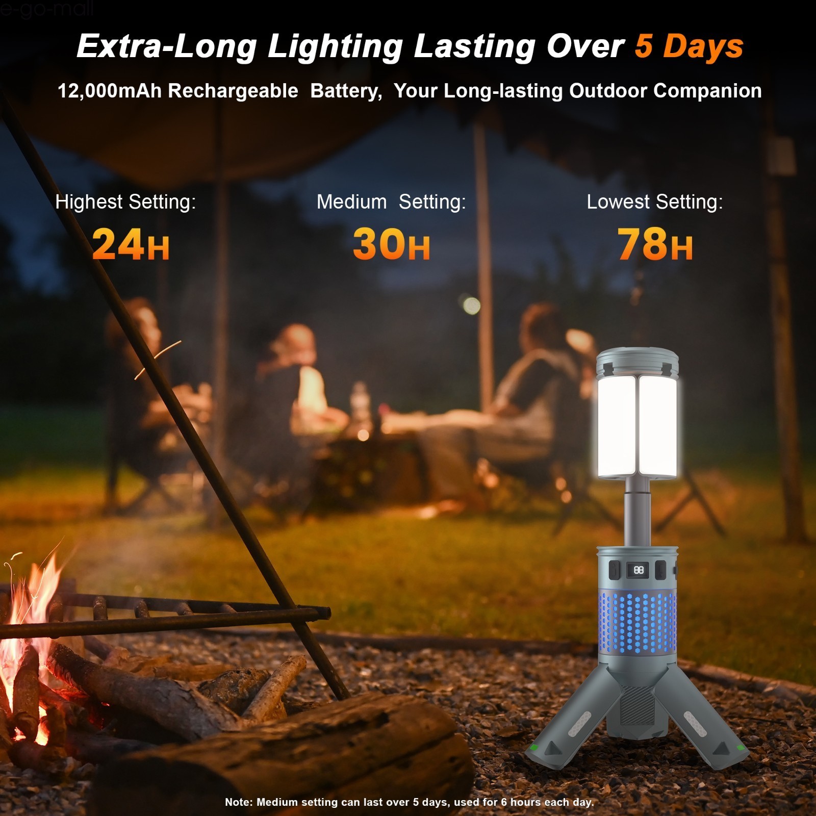 Telescopic Folding Tent Light Tripod Camping Magnetic Base Portable Flashlight