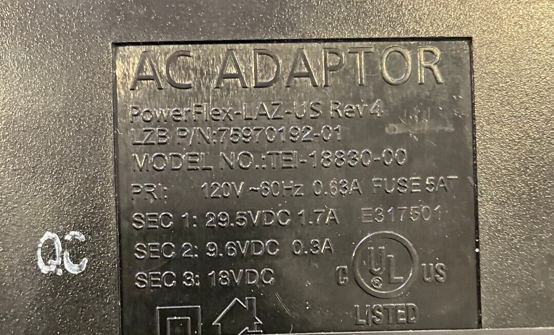 TEI-18830-00 La-Z Boy Lazy Power Adapter Powerflex Laz-US Lift Chair 75970192-01