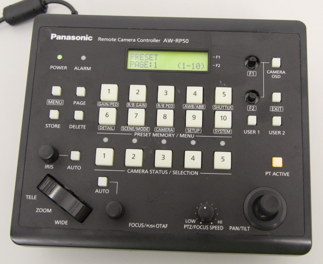 Panasonic AW-RP50 Remote Camera Controller Pan/Tilt Zoom Focus Missing Two Knobs