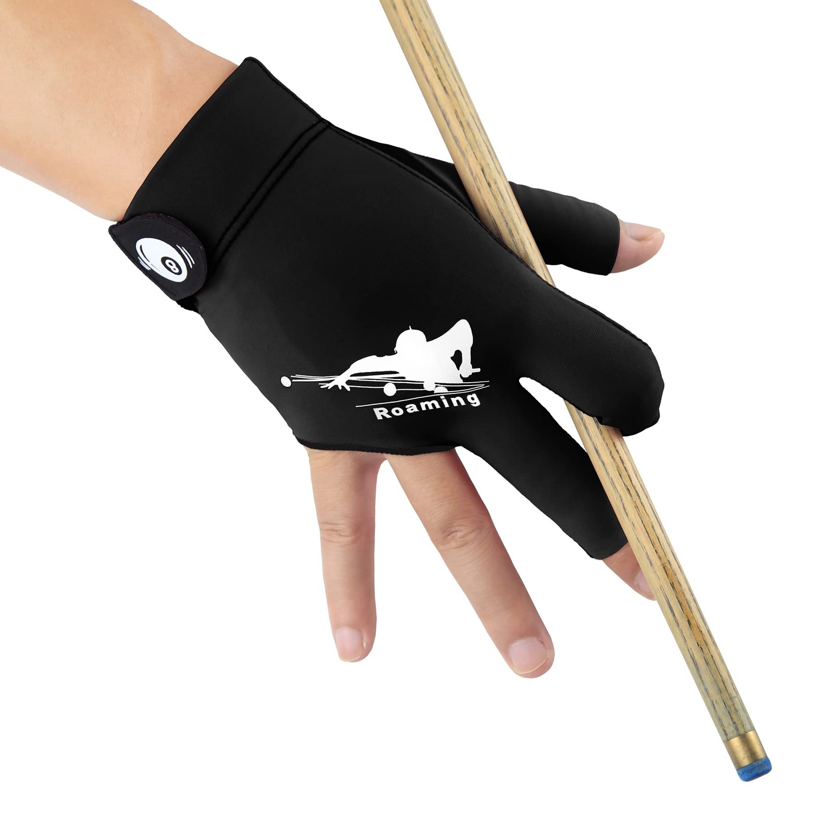 QuickDry Breathable Billiard Cue Glove for Right Hand, Size S/M, Black