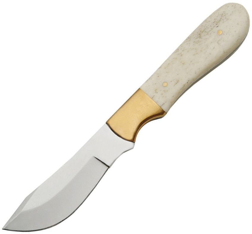 Rite Edge Skinner Fixed Knife 3.25" Stainless Steel Blade White Bone Handle