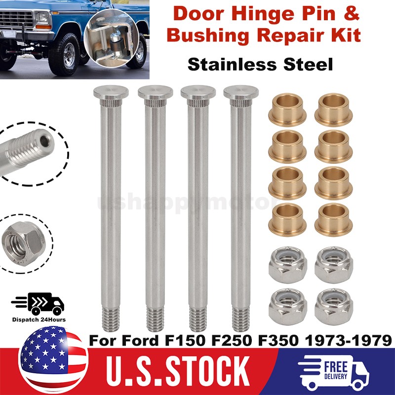 Pair Door Hinge Pin & Bushing Repair Kit For Ford F100 F150 F250 F350 1973-1979