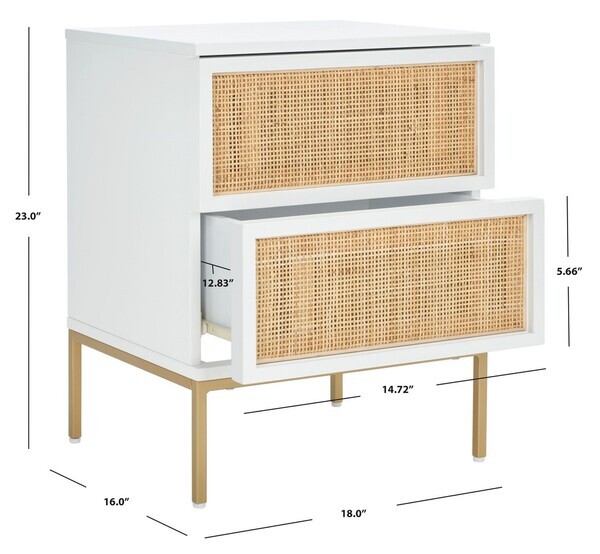 Safavieh ZADIE 2 DRW RATTAN NIGHTSTAND, Reduced Price 2172728905 NST5007B