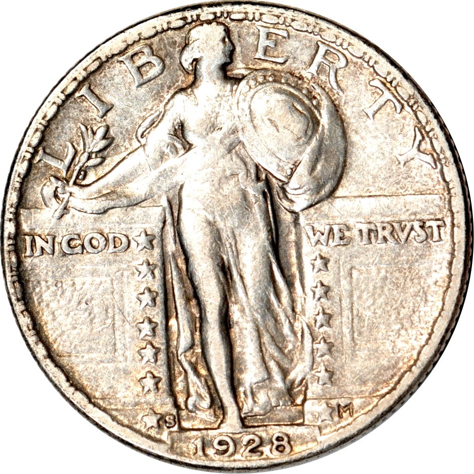 1928-S 25C Standing Liberty Quarter AU K19349