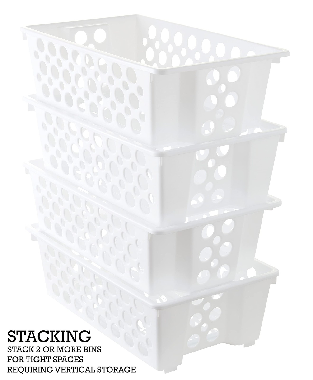 Short Slide-It Baskets, 2 Pack, Stacking and Sliding Modular Storage, Great O...