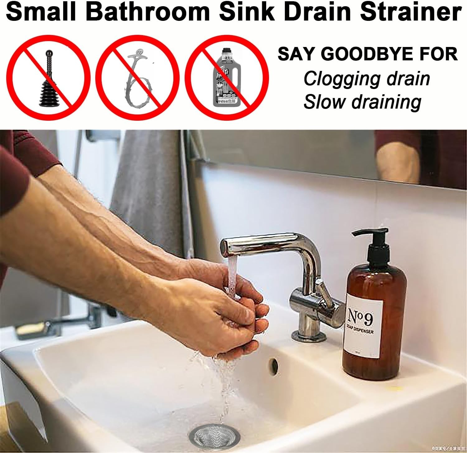 Compact Drain Strainer Baskets - 2-Pack, 1.0 Inch for Laundry and Utility Sinks