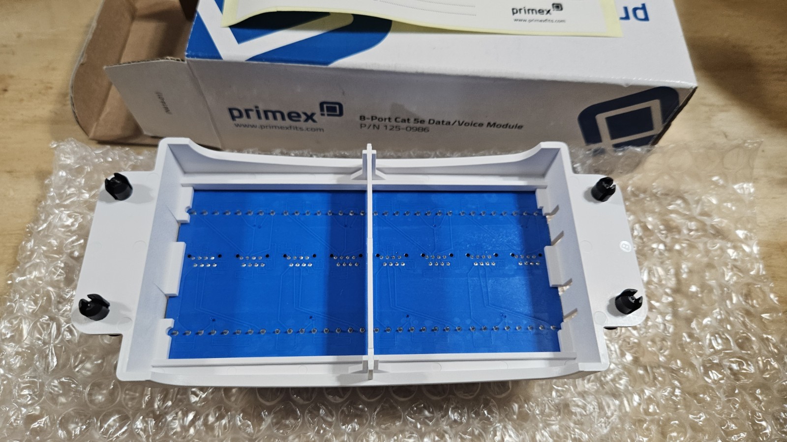 NEW Primex 125-0986 8-PORT CAT5E DATA/VOICE MODULE open box data input jacks