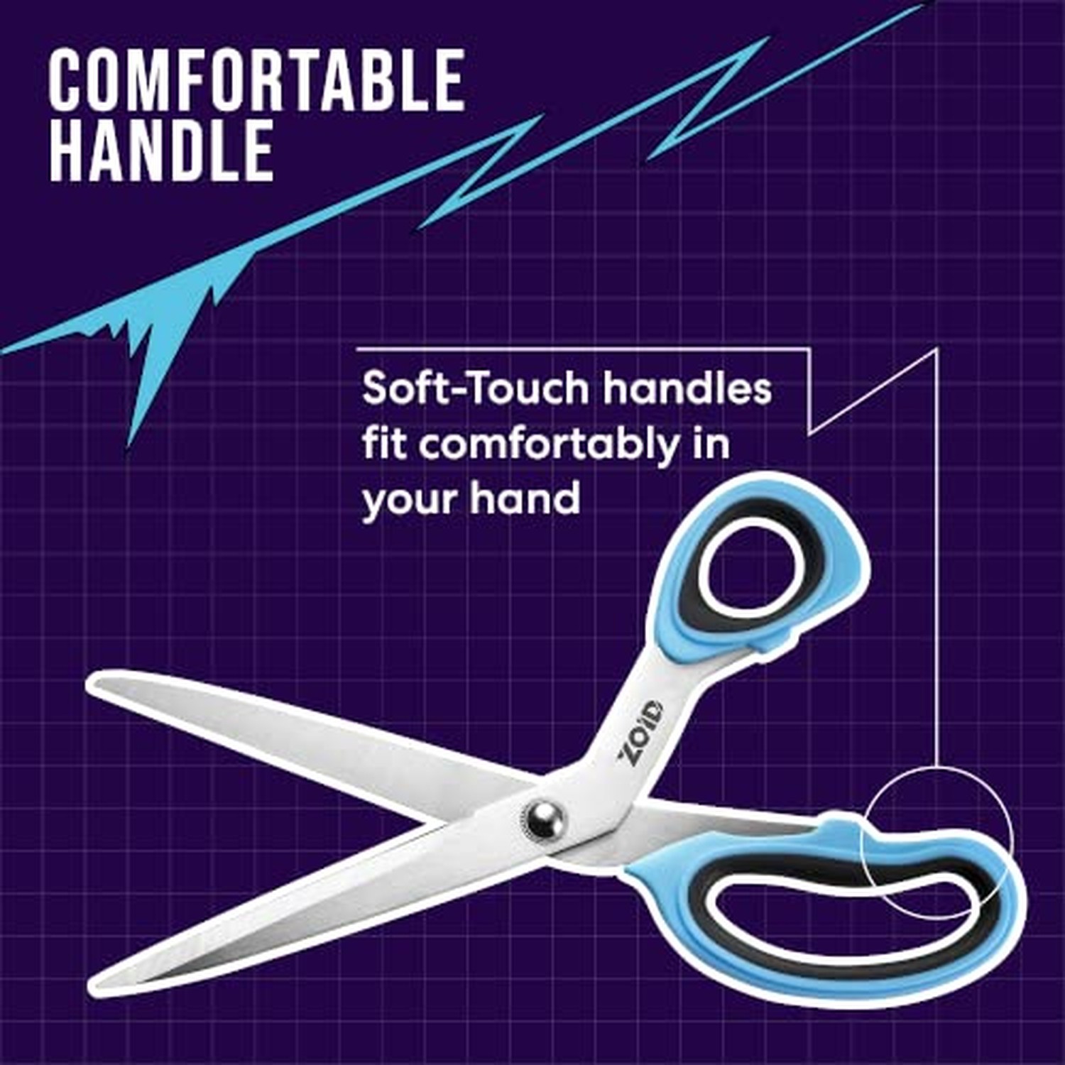 Zoid 9" Fabric Scissors - Heavy Duty Crafting Scissors for Projects