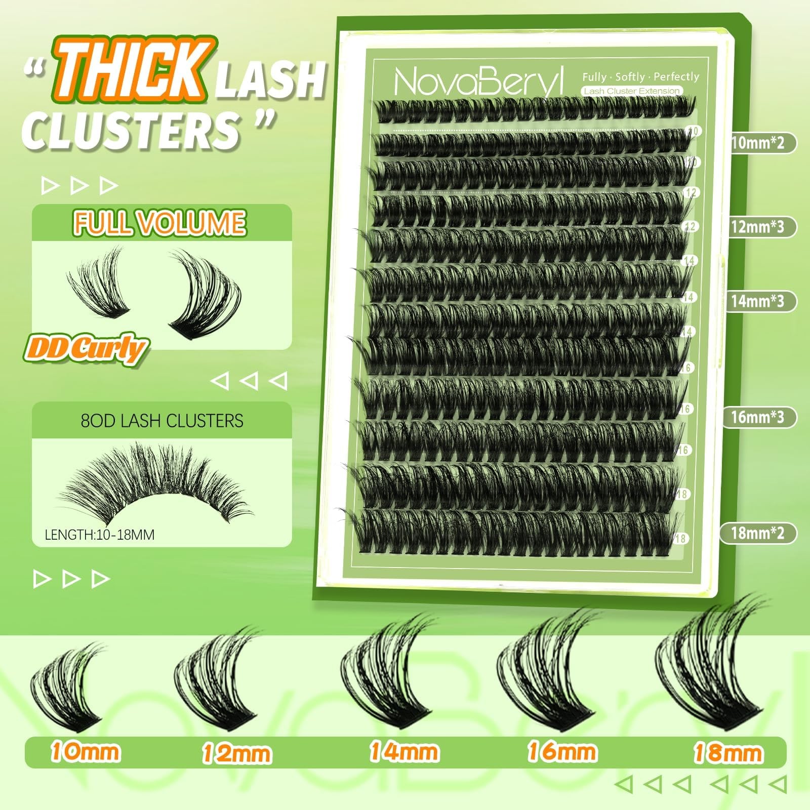 Fluffy Lash Clusters Kit 60D Eyelash 3D 240 count (Pack of 1), Black