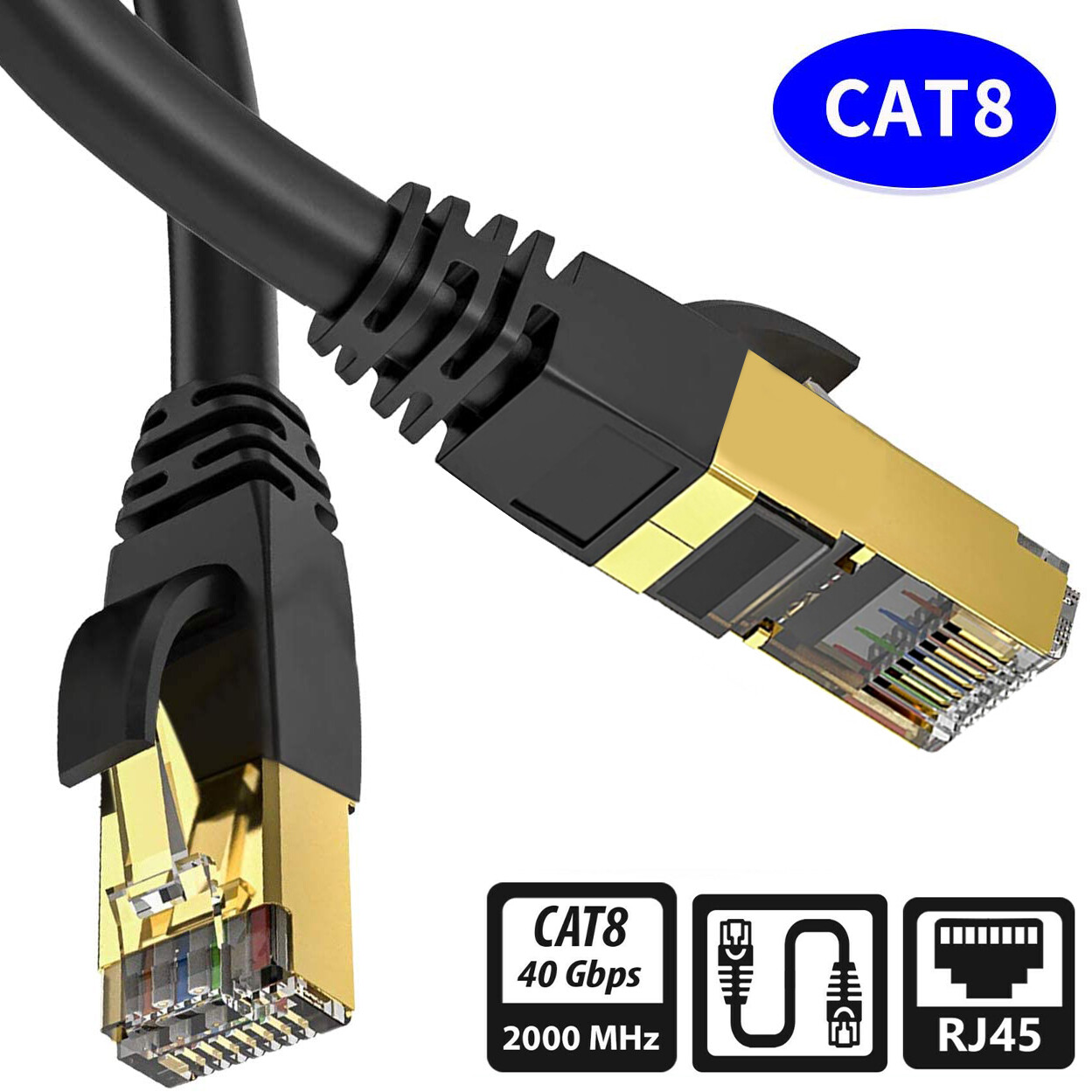 Cat 8 Ethernet Network Cables - RJ45 2000MHz STP 8P8C for Nintendo Switch lot