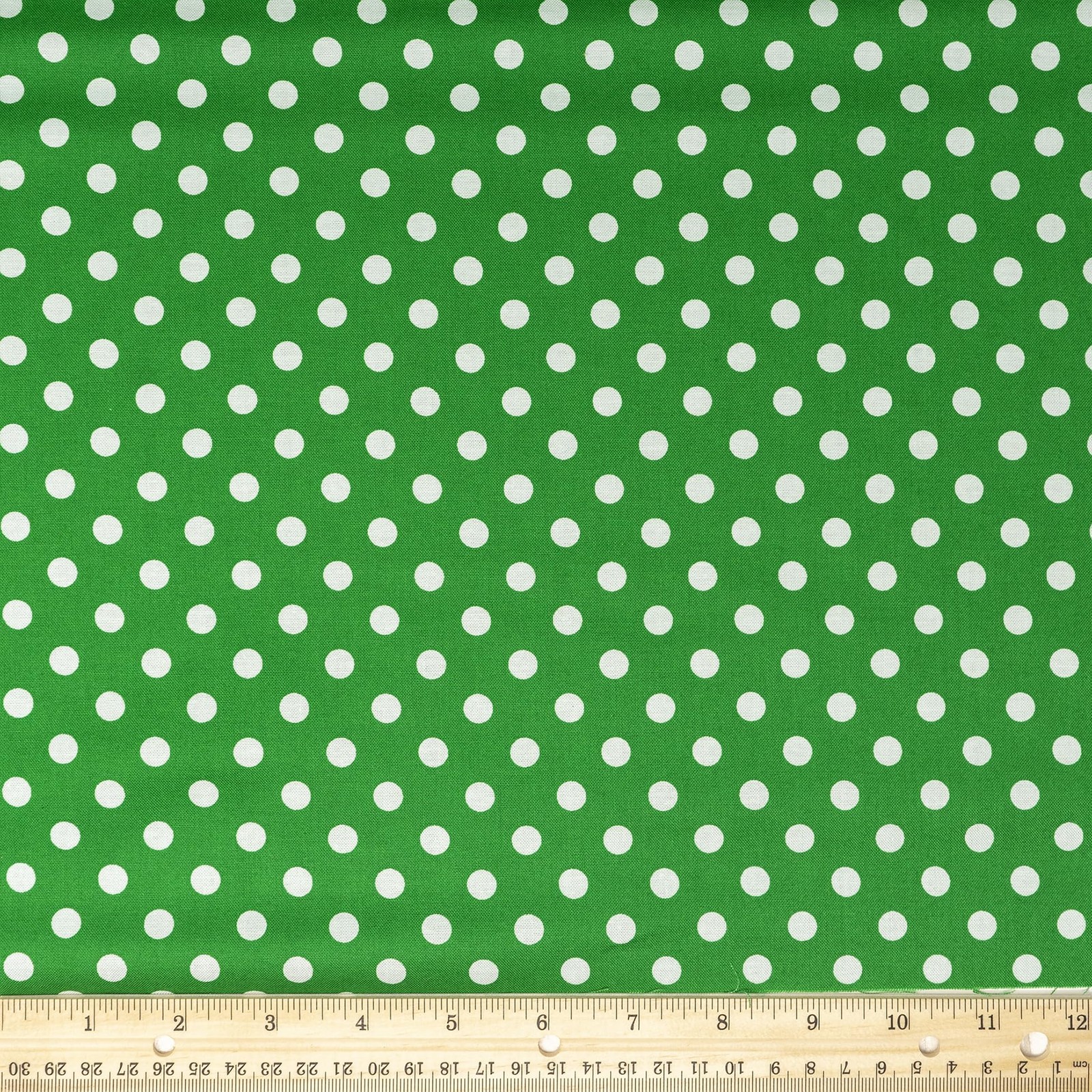 Cotton 44" Big Dot Kelly Green Color Sewing Fabric by The Yard