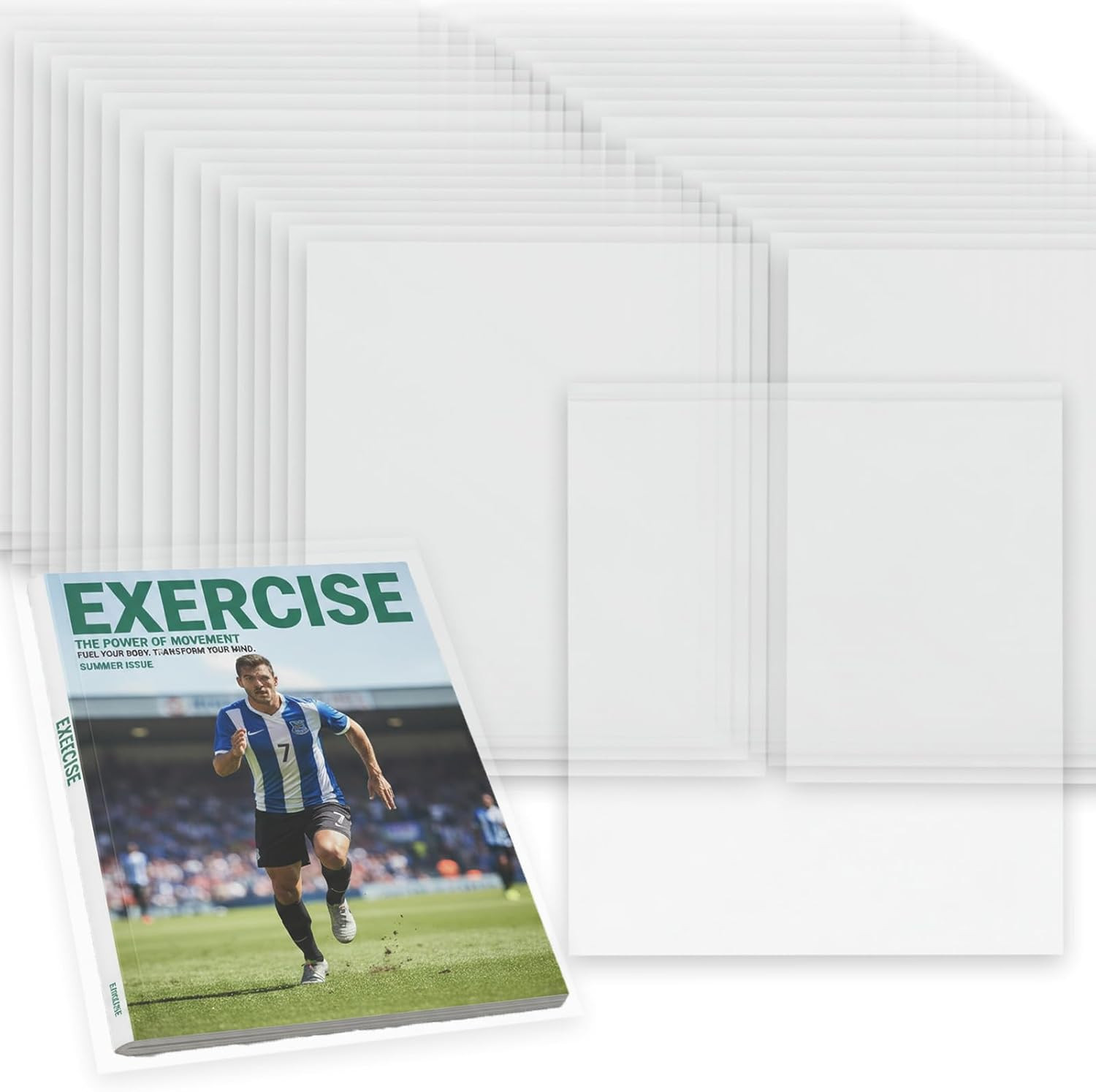 100 PCS Magazine Protectors Clear Plastic Sleeves, Resealable Magazine Bags Comi