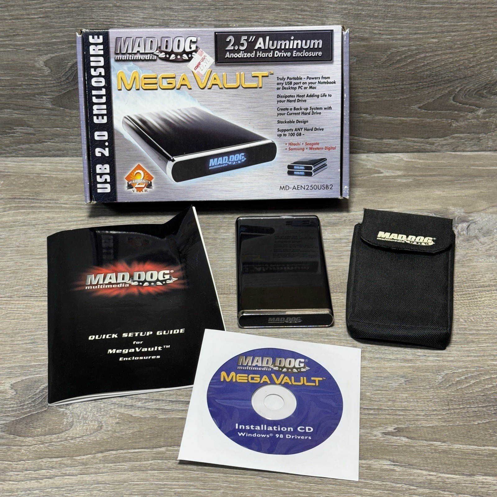 MAD DOG MEGA VAULT  3.5 Inch Aluminum USB 2.0 Enclosure,Hard Drive Enclosure