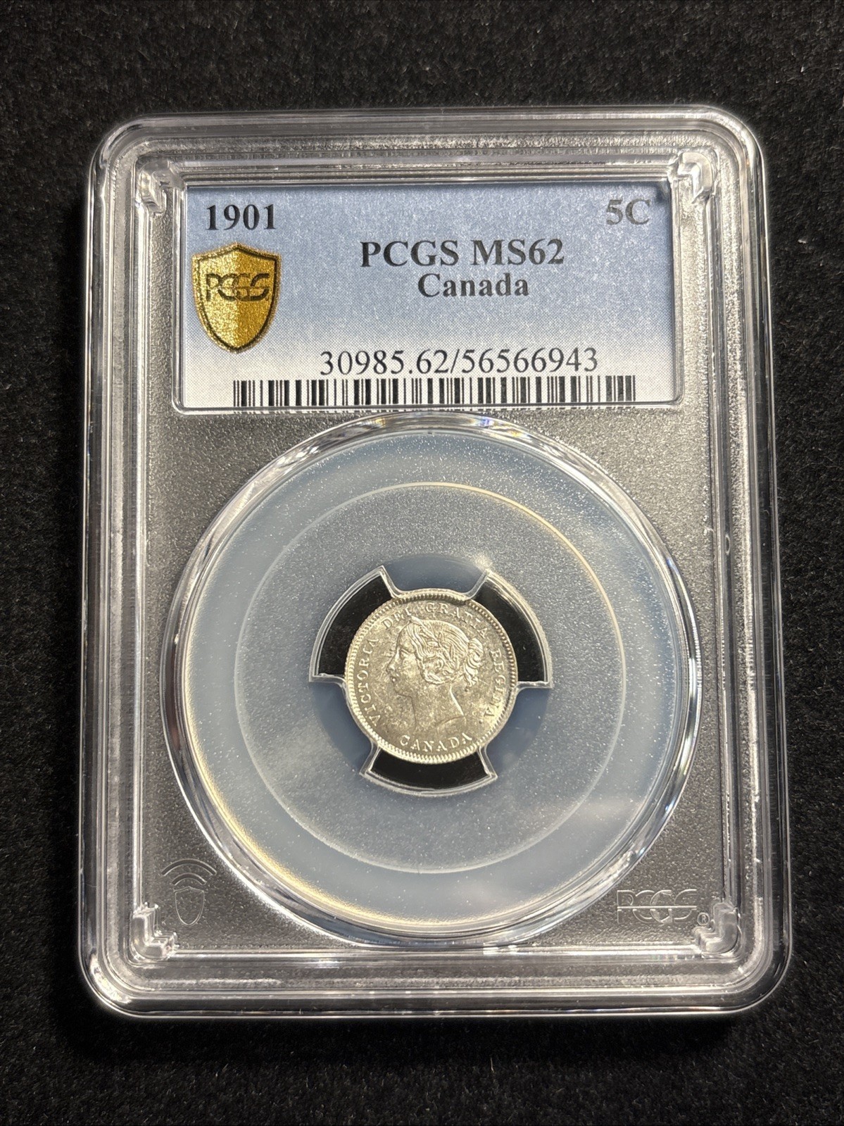 1901 Canada 5 Cents Silver PCGS MS62 - Item#190