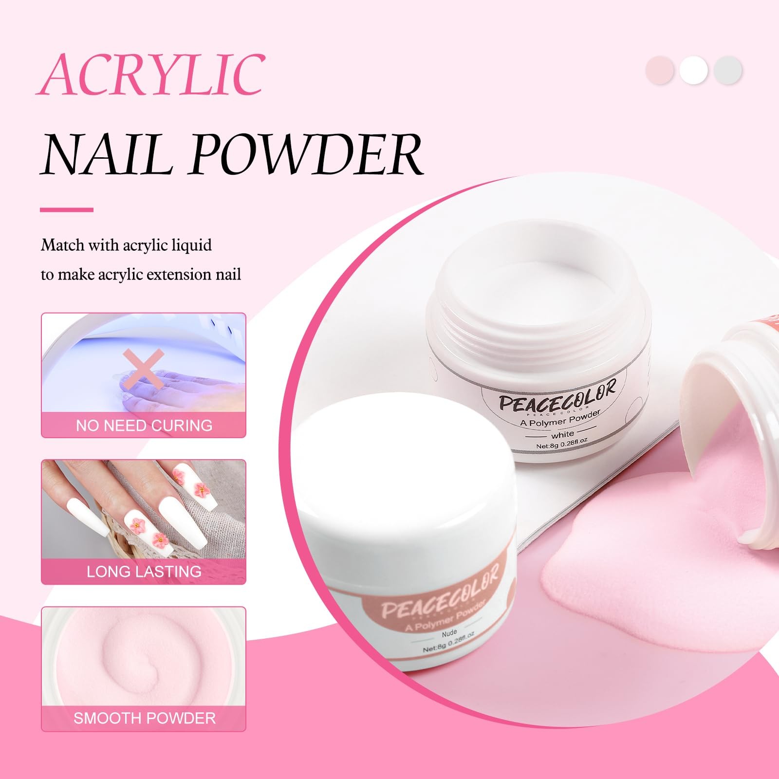 Acrylic Nail Kit with Drill and U V Light, Spring Collection
