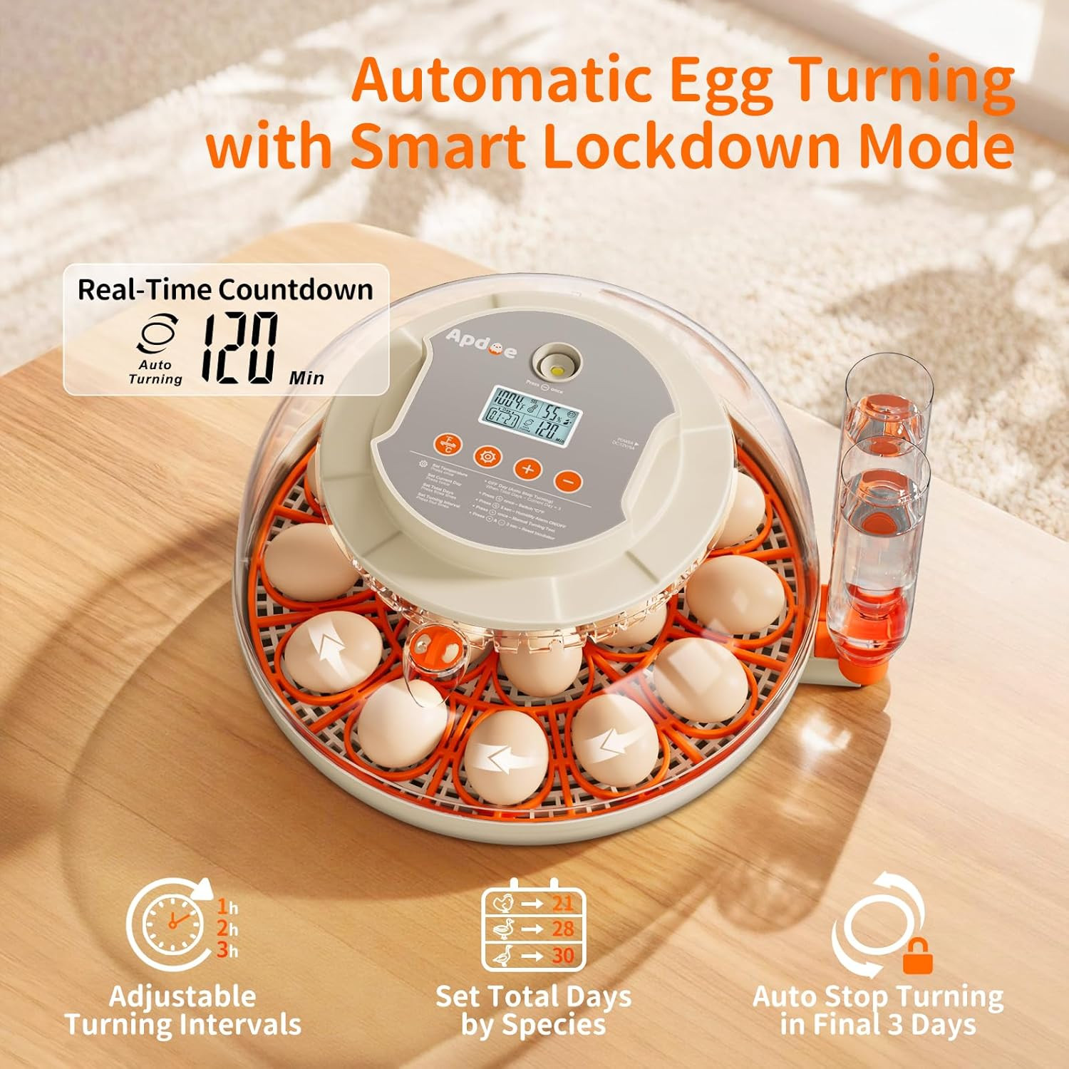 Egg Incubators for Hatching Eggs, Temperature and Humidity Control, Automatic Eg