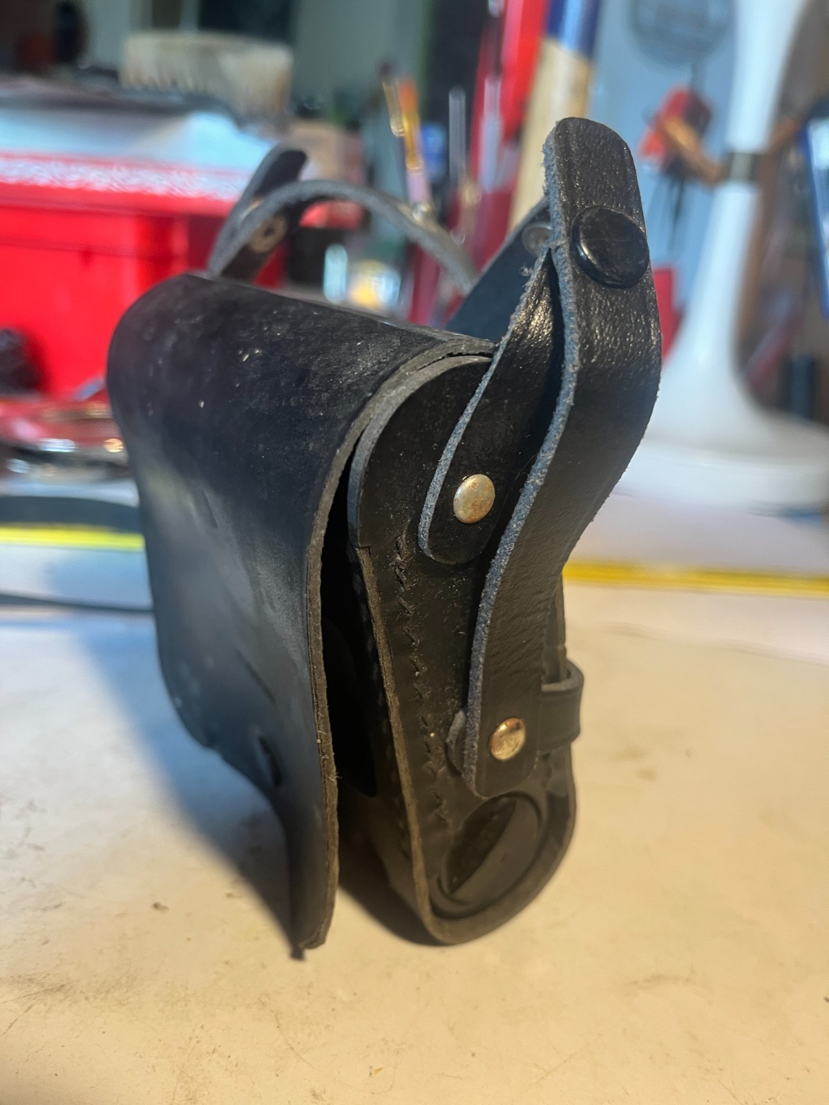 1940s Bakelite Ohmmeter in Leather Case Gutter Gauge Workshop with Cable