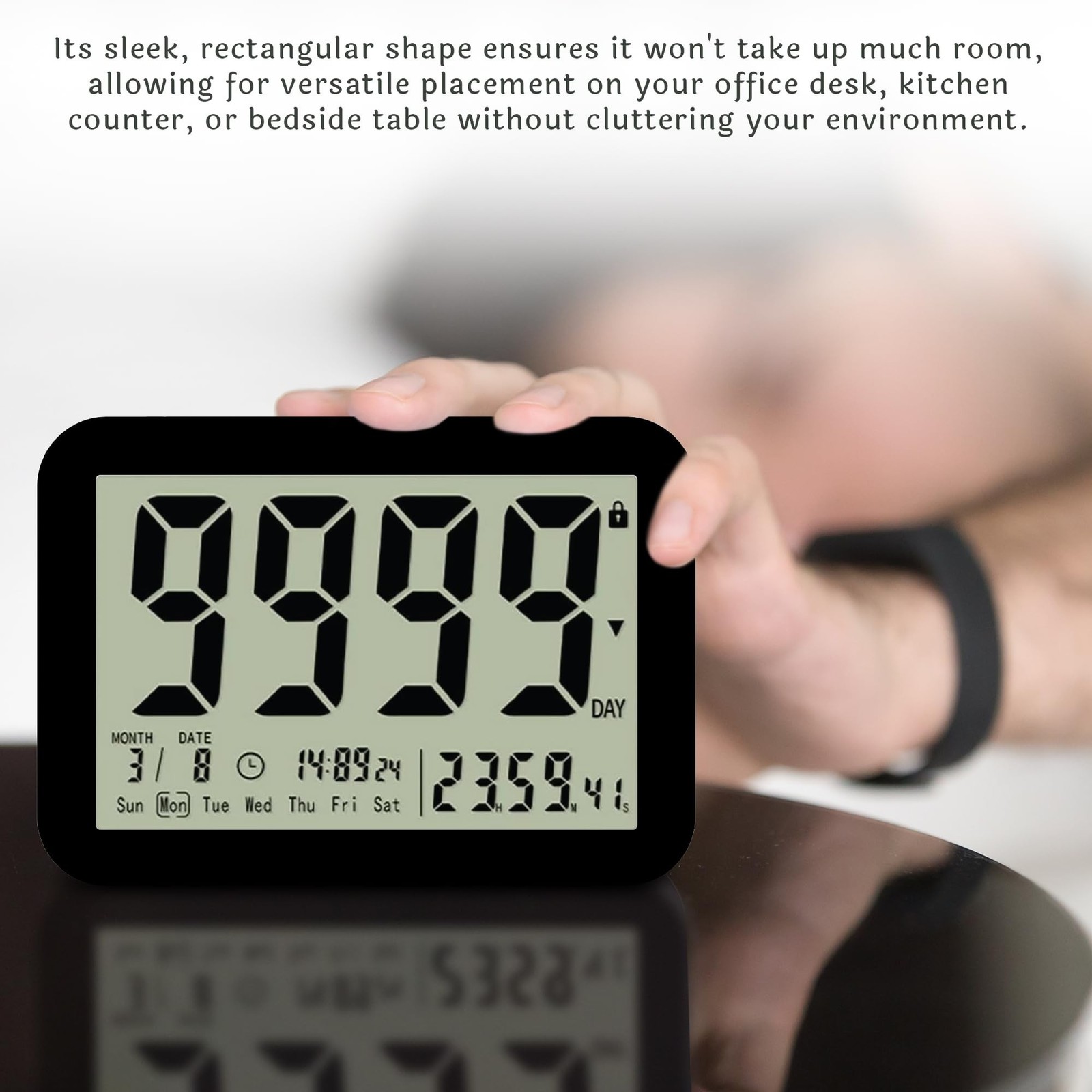9999 Days Countdown Clock - Reusable Count Down Timer - Large Display LCD Dig...