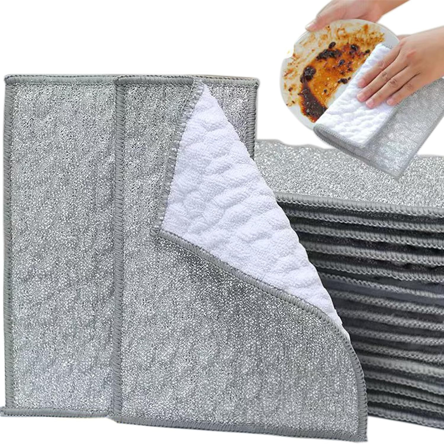 New Scratch-Resistant Multi-Functional Metal Wire Dish Cloth, Double-Sided for W