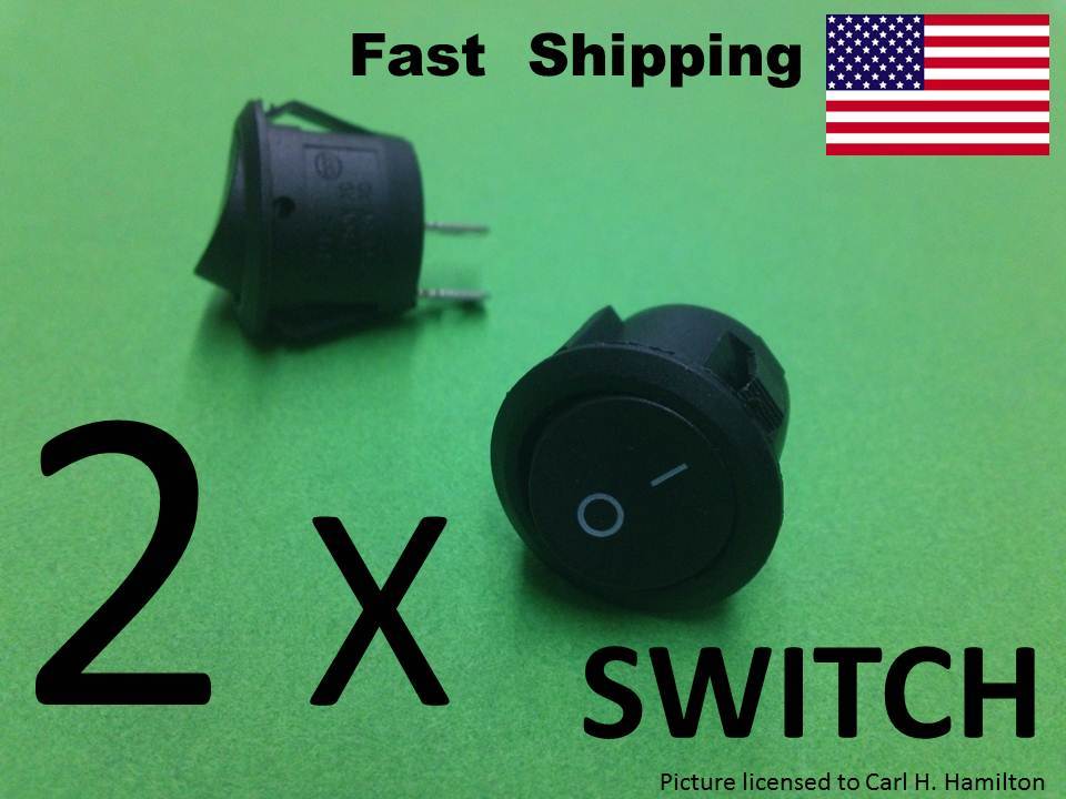 2 pack ----- Electronics Supply SWITCH --- SPST AC or DC 2 wire ---- 2 prong
