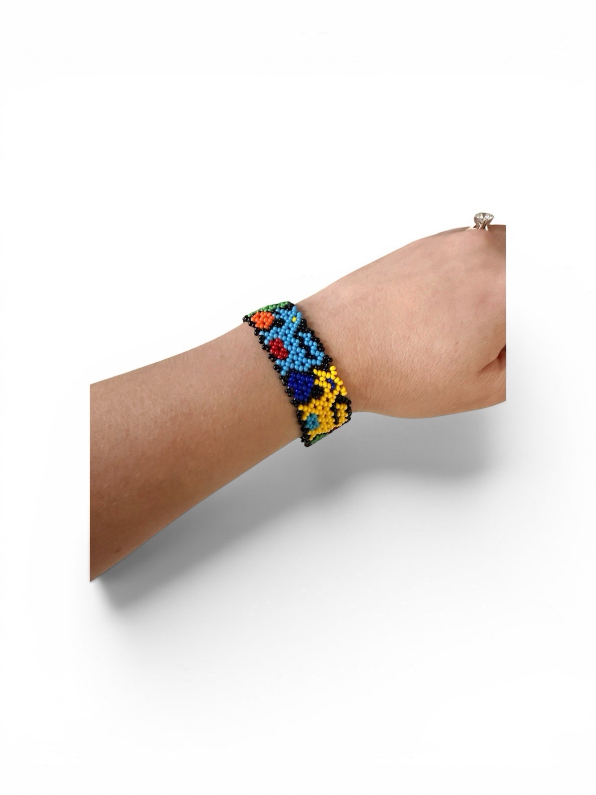 Multicolor Beaded Glass Bracelet Adjustable Ball Closure Bohemian Unisex