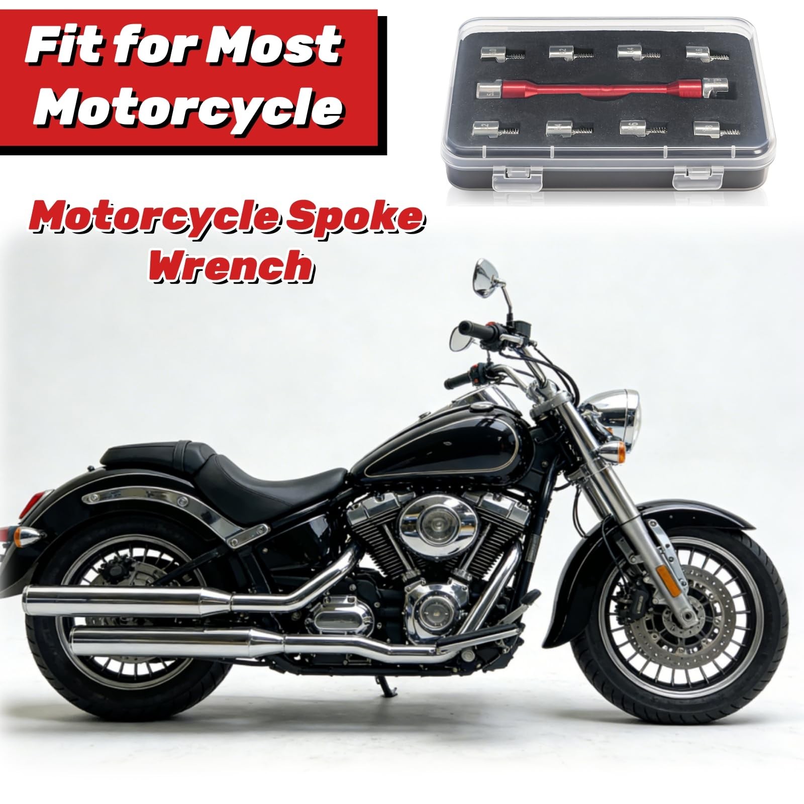Motorcycle Spoke Wrench 5.06.8mm Universal Dirt Bike Wheel Rim Repair Tool Kit