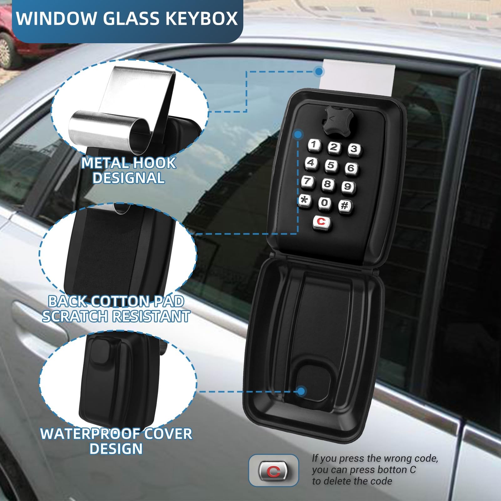 Secure Key Storage Solution - Lock Box Protects Your Keys, Fits Car Windows, ...