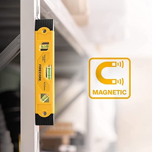 2pcs Magnetic Torpedo Level, 9-Inch Shockproof Toolbox Level with 3 2pcs-level