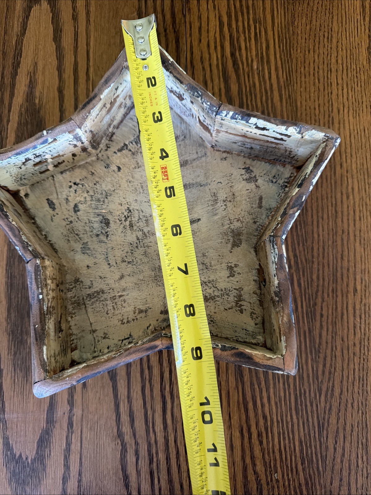 Primitive Rustic Wooden Star Container 10”