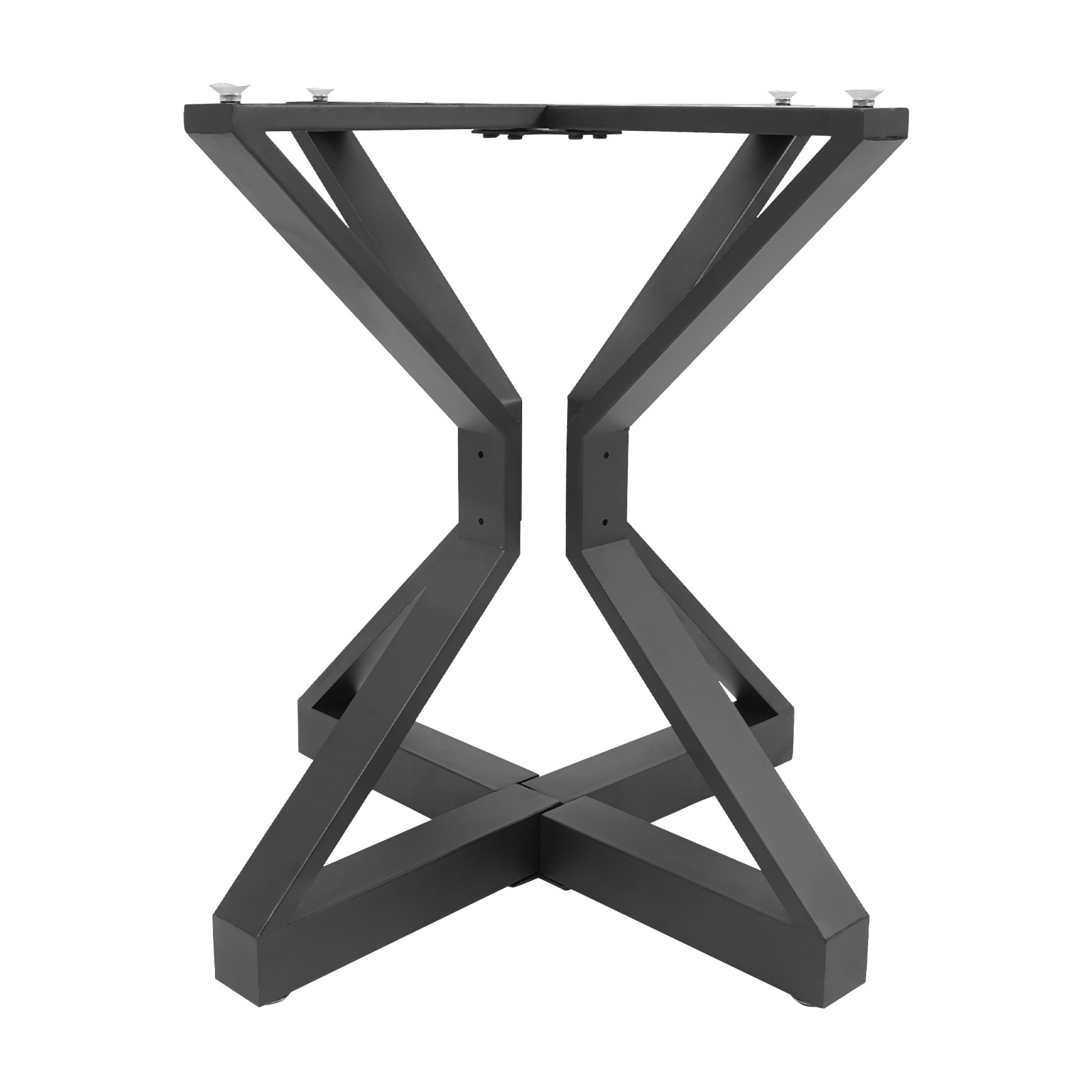 28 Inch Heavy Duty Pedestal Metal Table Base Dining Furniture Legs Black X-Frame