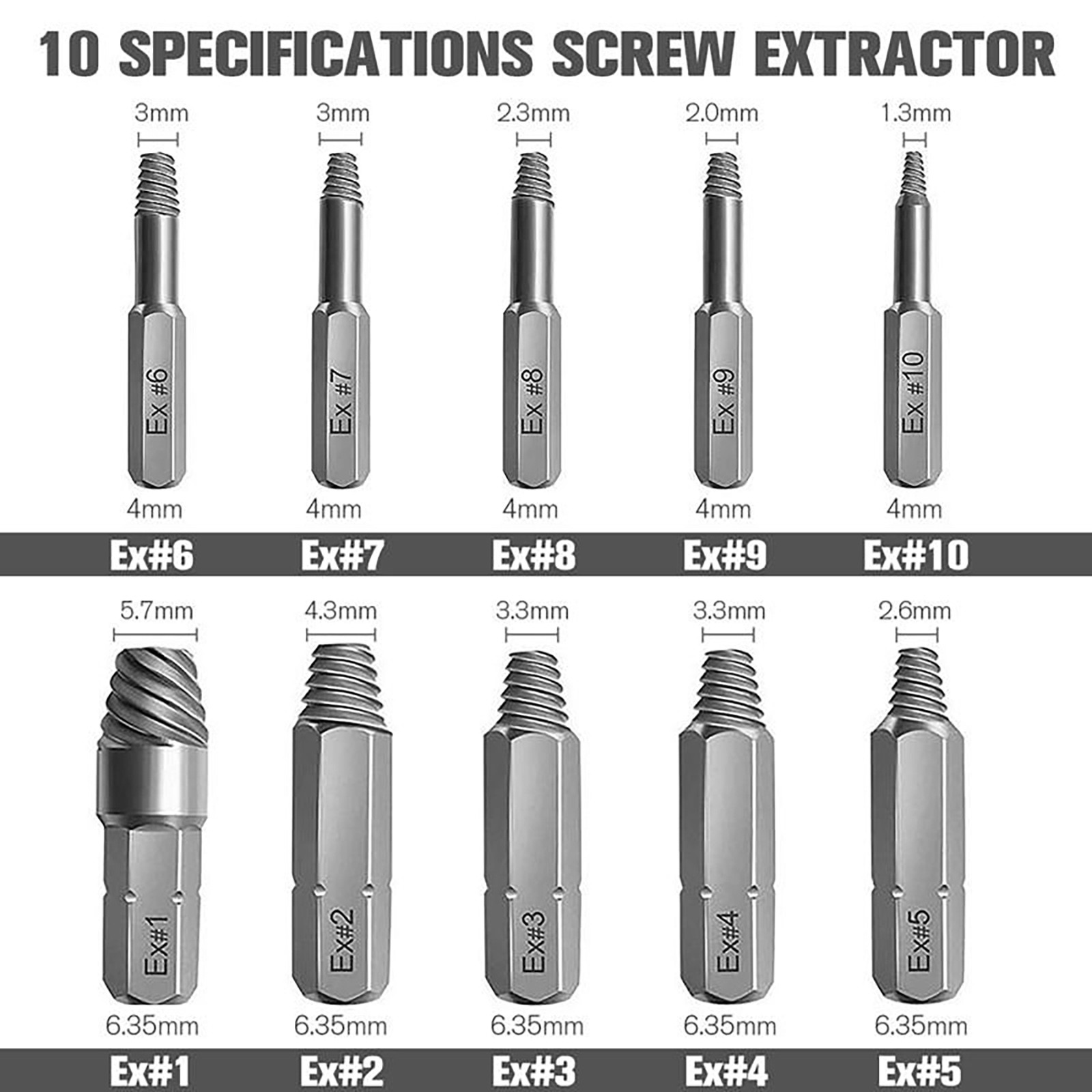 22* Broken Screw Extractor Remover Set Damaged Bolt Easy Out Stripped Drill Bit