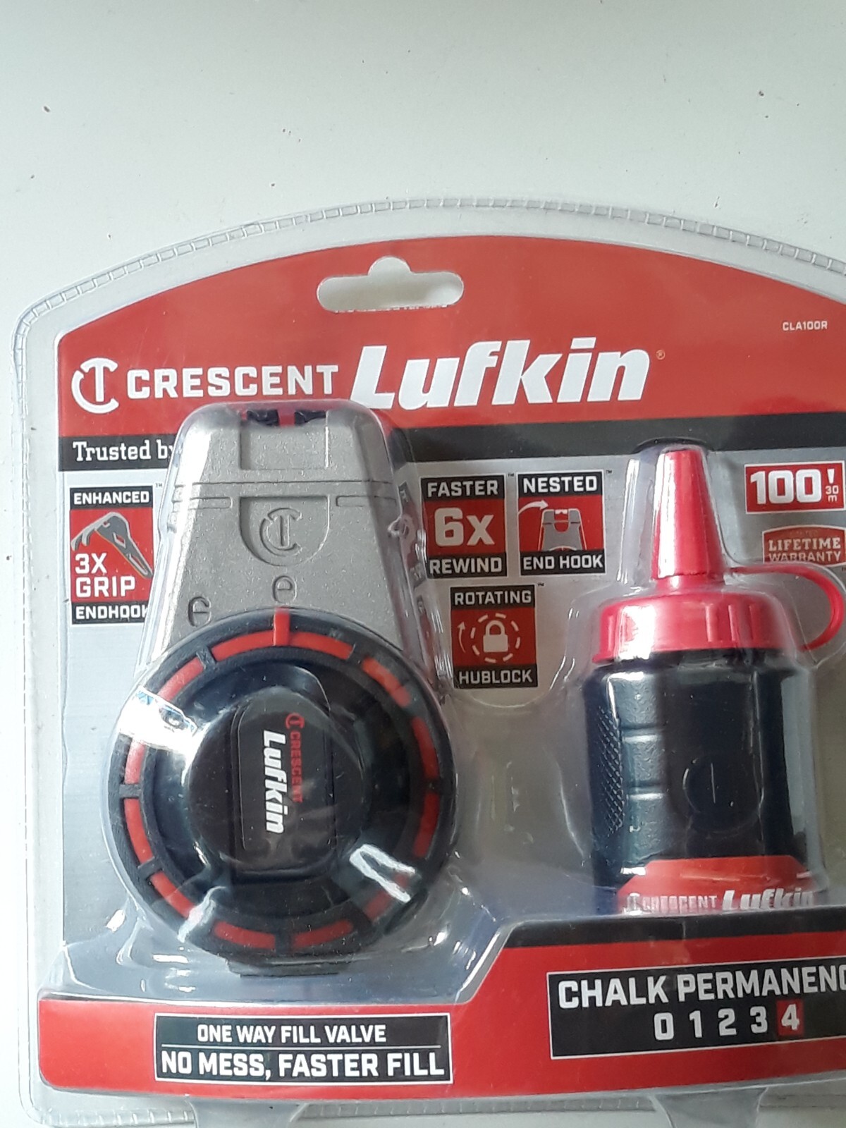 lufkin cla100r 100' Aluminum Chalk & Reel with red Chalk