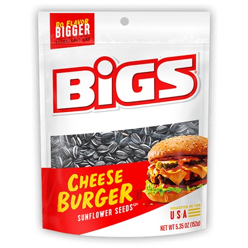 Bigs Seeds Cheeseburger Flavored Sunflower Seeds - Snack with Bold, Savory Taste