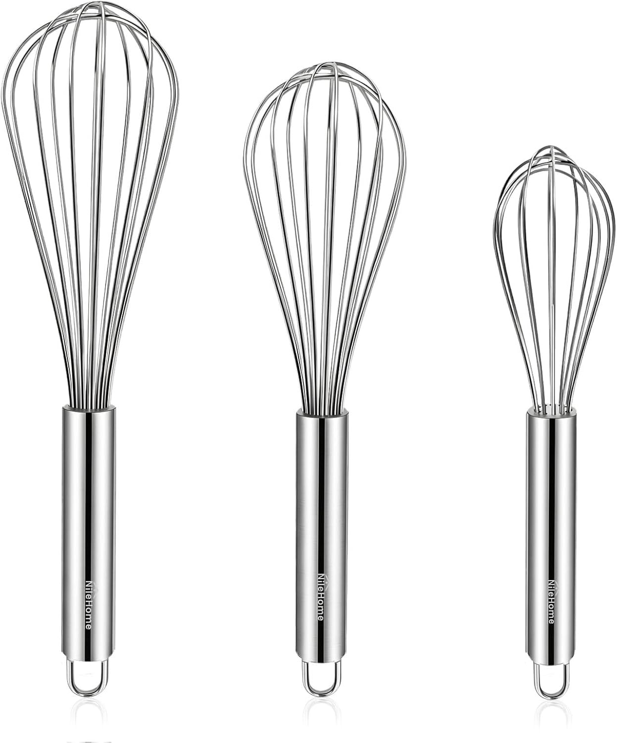 Stainless Steel Whisk Set 8" 10" 12" Kitchen Whisk Balloon Whisk Kitchen Wisk