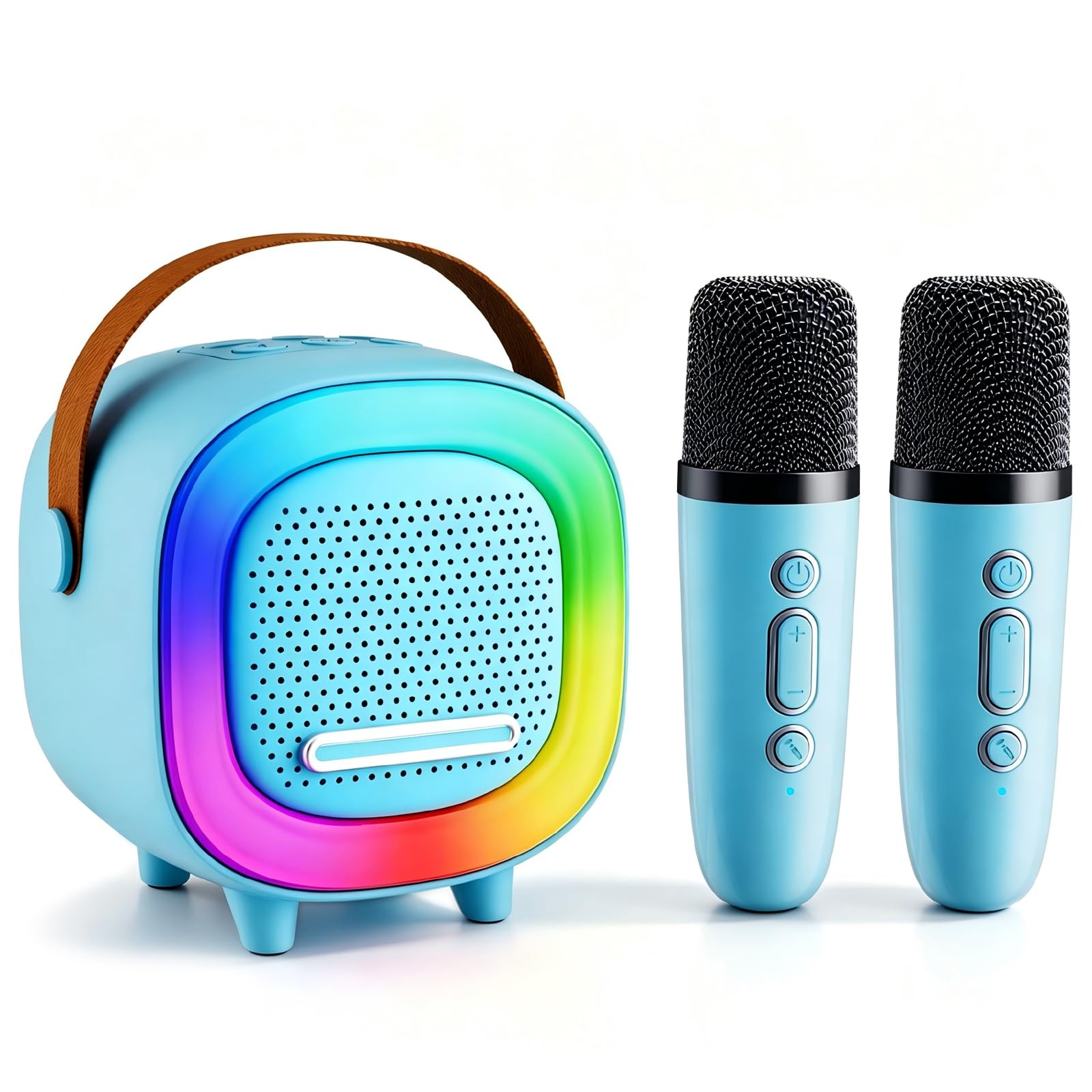 Karaoke Machine Speaker for Kids, Portable Bluetooth with 2 Wireless Micropho...