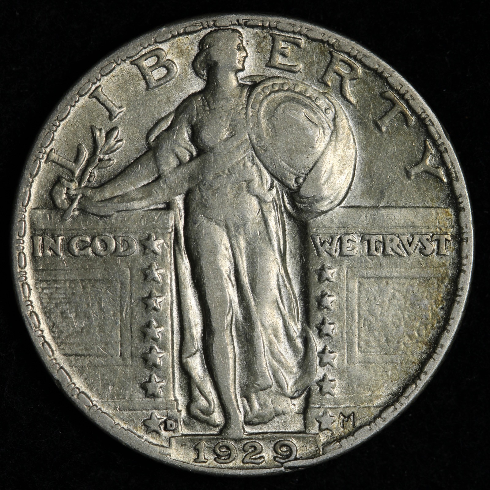 1929-D Standing Liberty Silver Quarter AU E236 KXEL