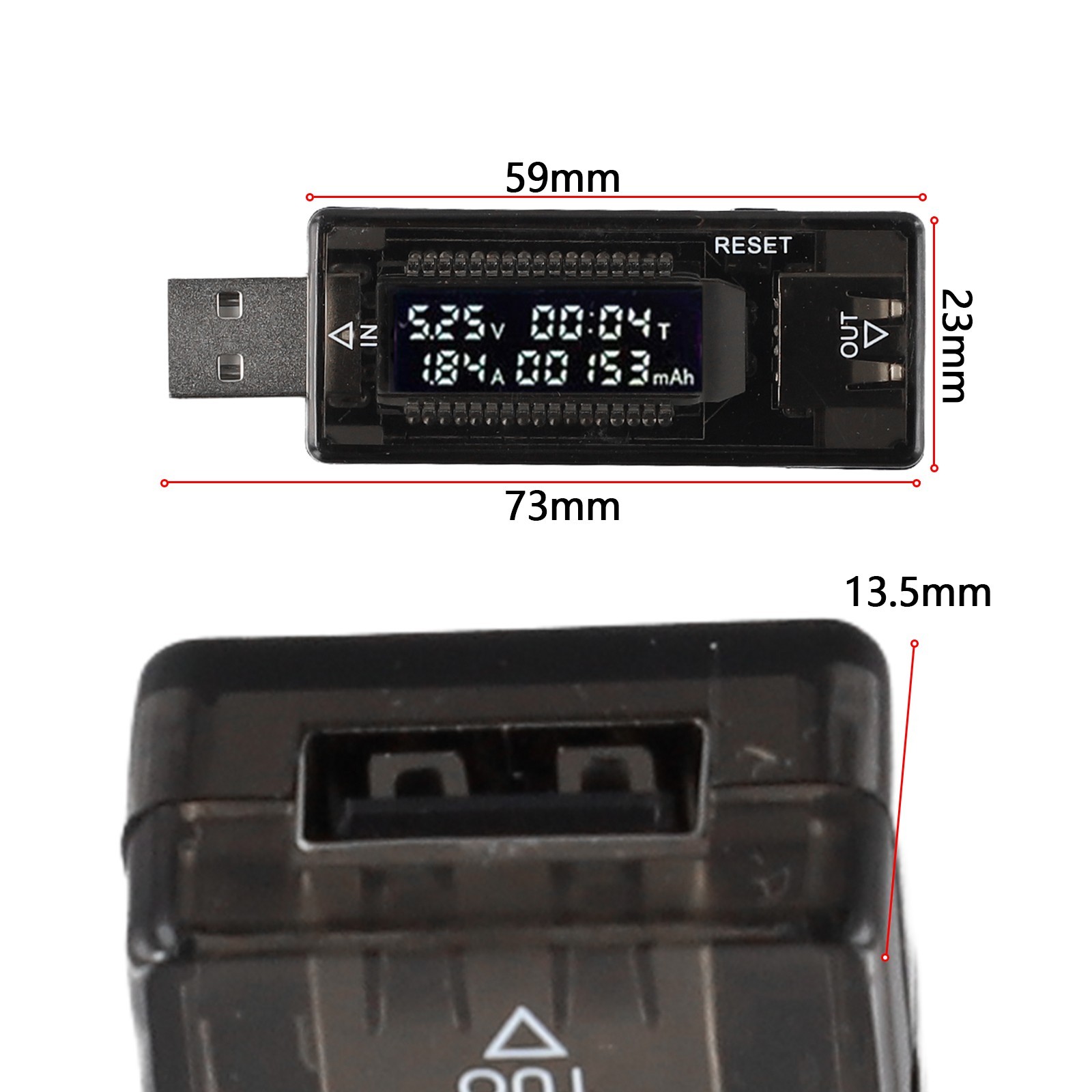 Durable USB Detector LCD LCD Display Power Capacity Tester Multimeter