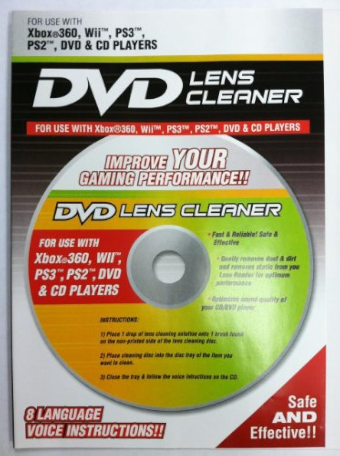 Playtech PS3 Wii Xbox 360 CD DVD Lens Cleaner Brand New 2E