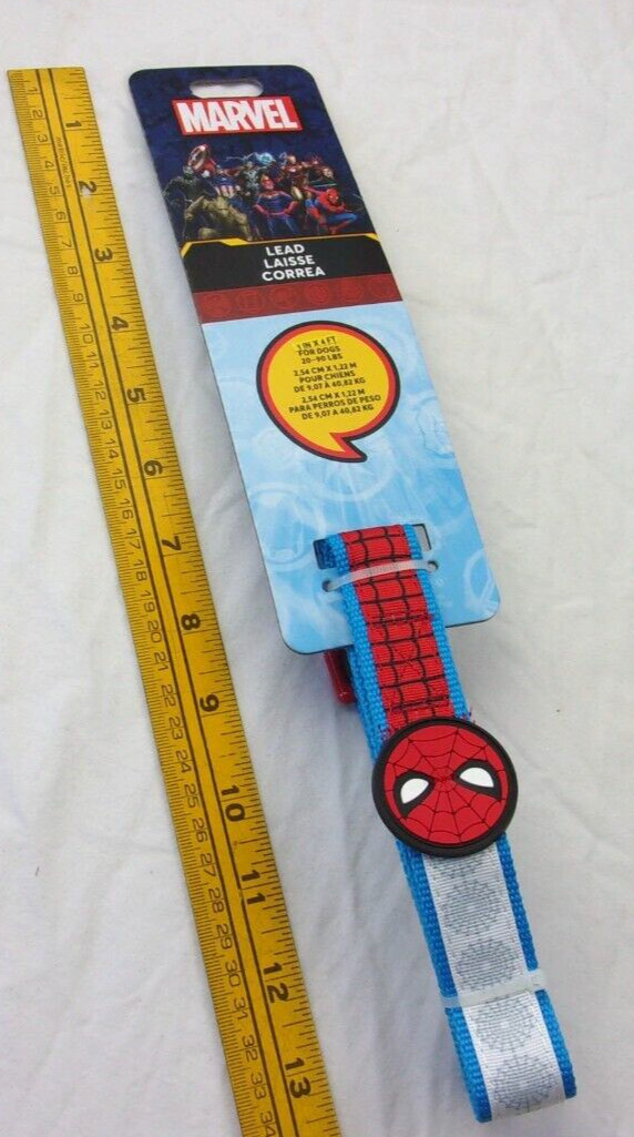AMAZING SPIDER-MAN 4' DOG LEASH LEAD FOR 20-90 LB DOGS MARVEL UNUSED MOC DISNEY
