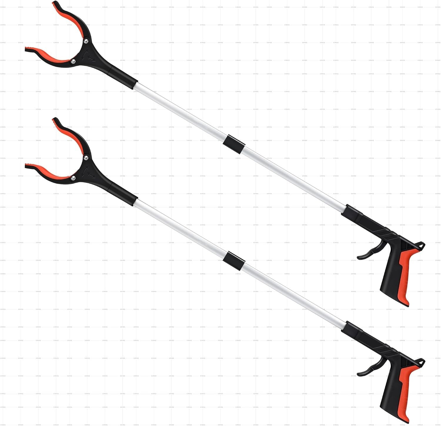 Grabber Reacher Tool, 32" Foldable, Orange, 2Pack | Lightweight, Extra Long, ...
