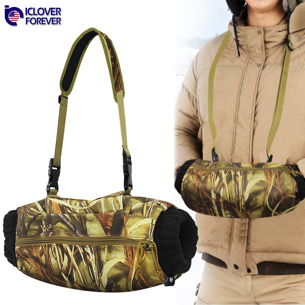 Tactical Hand Warmer with Zipper Pouch Warm Outdoor Hunting Fleece Lining Muff