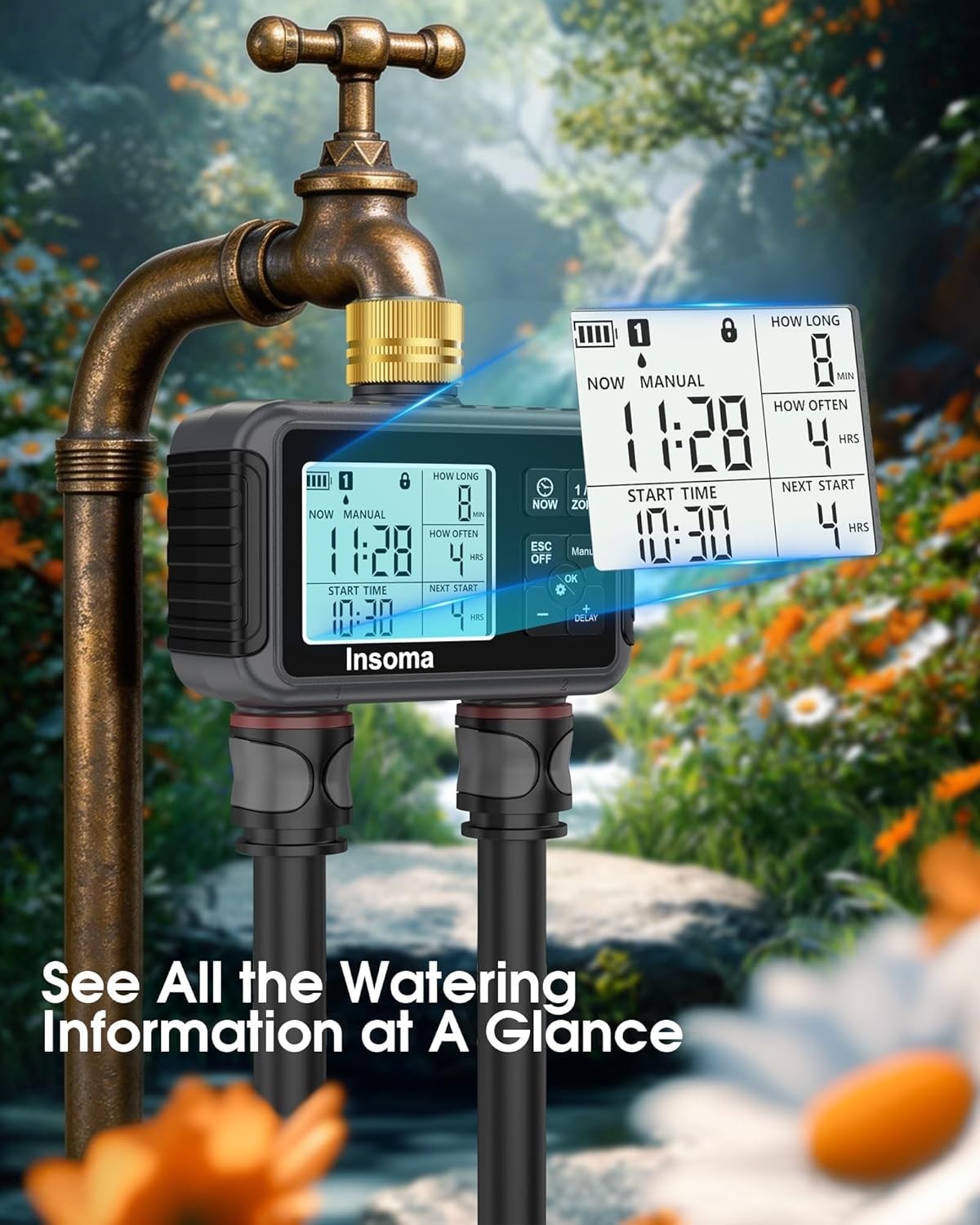 Smart 2-Zone Waterproof Hose Timer with LCD for Efficient Garden Irrigation